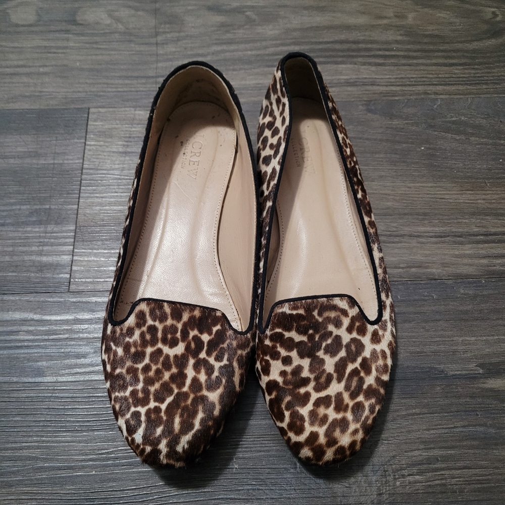 J.Crew leopard calf hair ballet flats. Leopard Print Women's Loafers - Picture 3 of 7